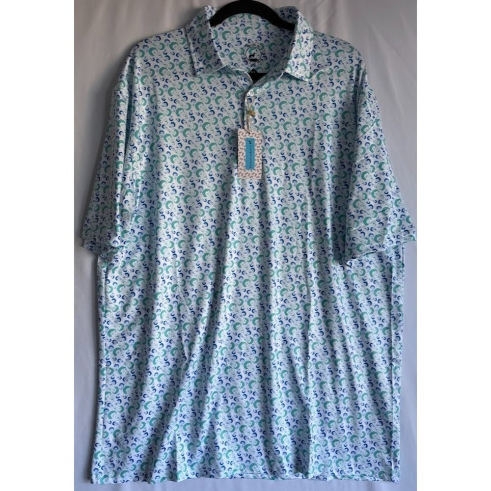 Proud 90 Golf Polo Shirt Men XL Multicolor Print‎ Faces Performance Lightweight